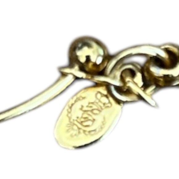 Premier Designs Vintage Chain Necklace Collar Ball Beaded Gold Signed 90s 16" - Picture 2 of 2